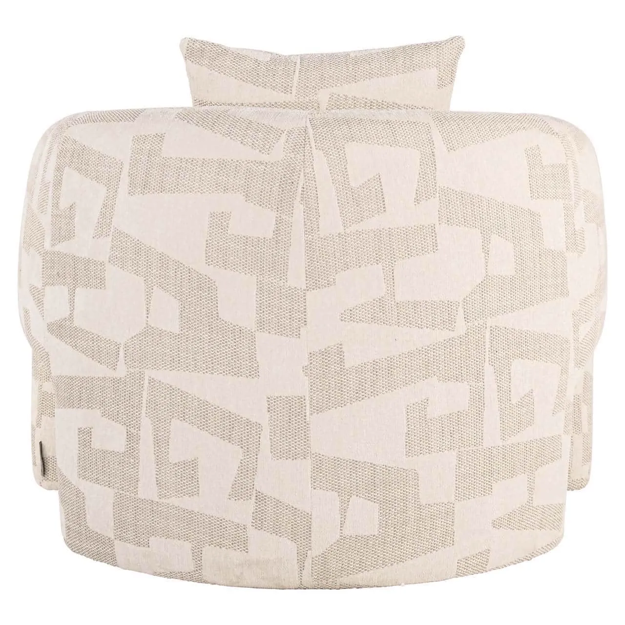 Lounge stoel Tuscany beige graffic van achteren gezien op een witte achtergrond - Richmond Interiors