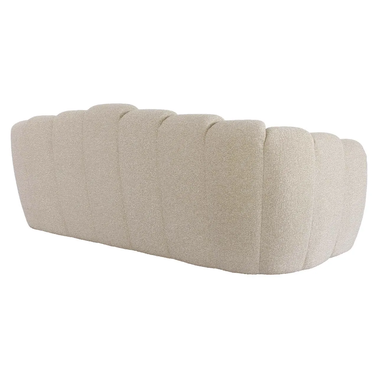 Sofa Croissant Biscotti von Richmond Interiors, von hinten und leicht von der Seite fotografiert vor weißem Hintergrund