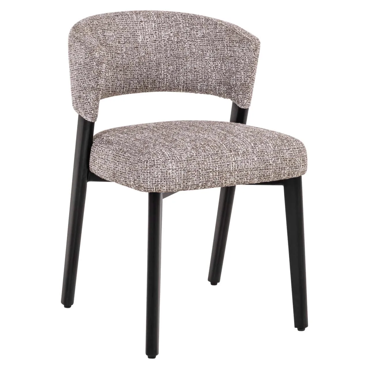 Esszimmerstuhl Zeno earth tweed auf weißem Hintergrund, aus einem leicht schrägen Winkel fotografiert - Richmond Interiors
