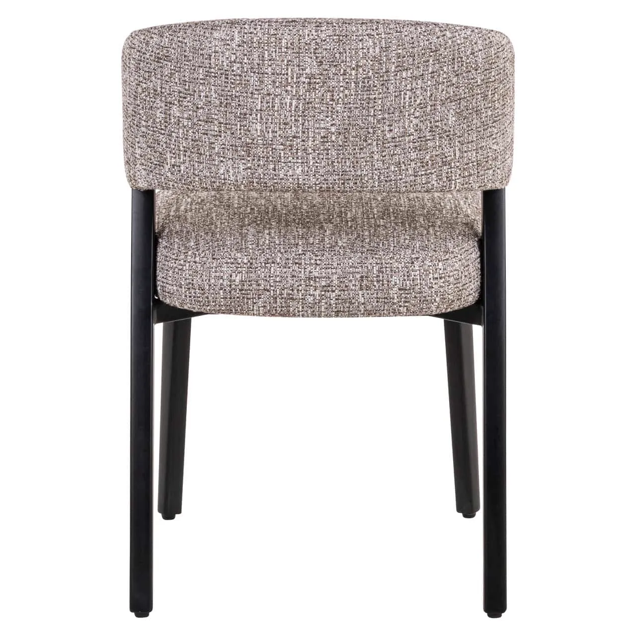 Eetkamerstoel Zeno earth tweed op een witte achtergrond, recht van voren gefotografeerd - Richmond Interiors