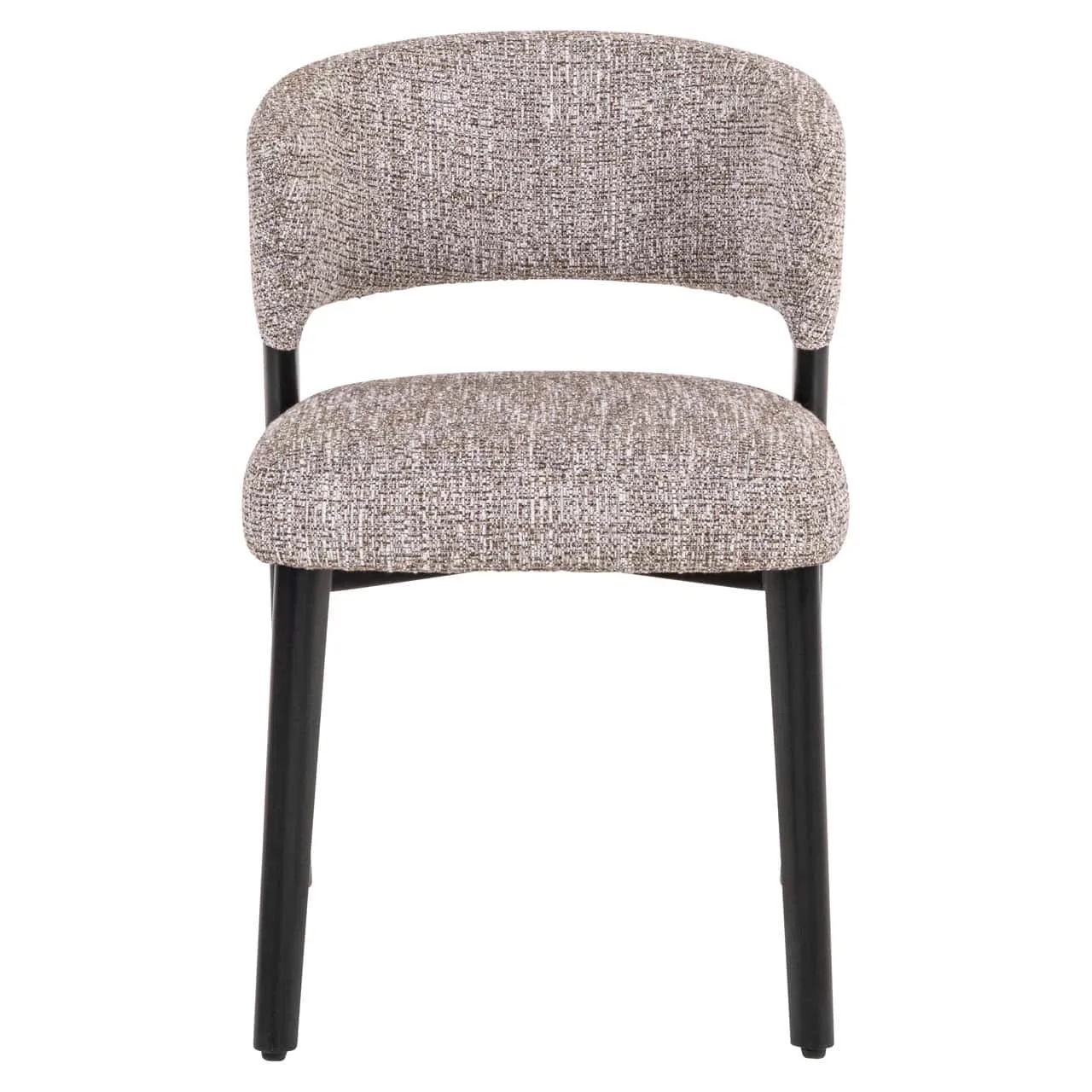 Esszimmerstuhl Zeno earth tweed auf weißem Hintergrund, von vorne fotografiert - Richmond Interiors