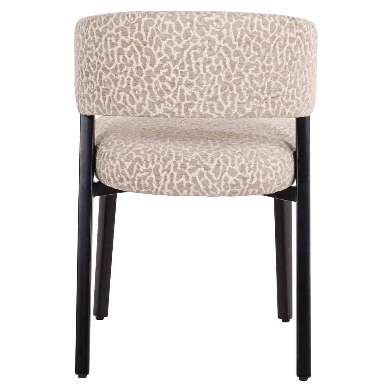 Esszimmerstuhl Zeno beige leopard von vorne auf weißem Hintergrund - Richmond Interiors