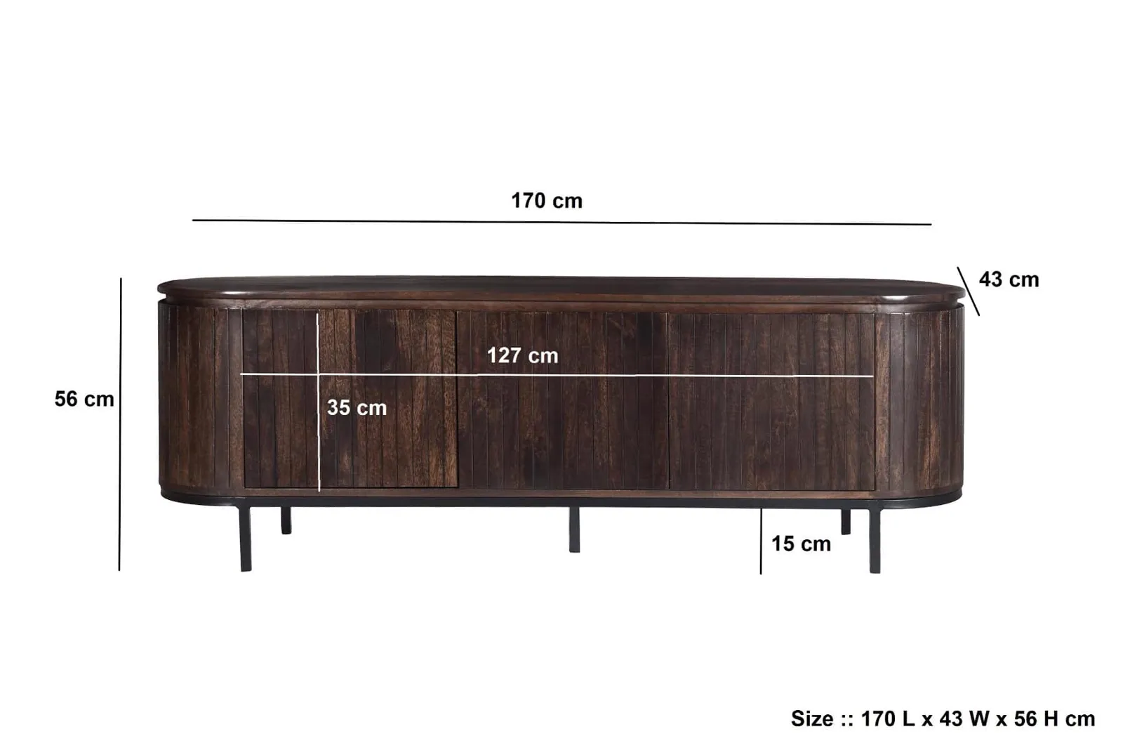 TV Unit Noor Walnut 170cm - Livingfurn