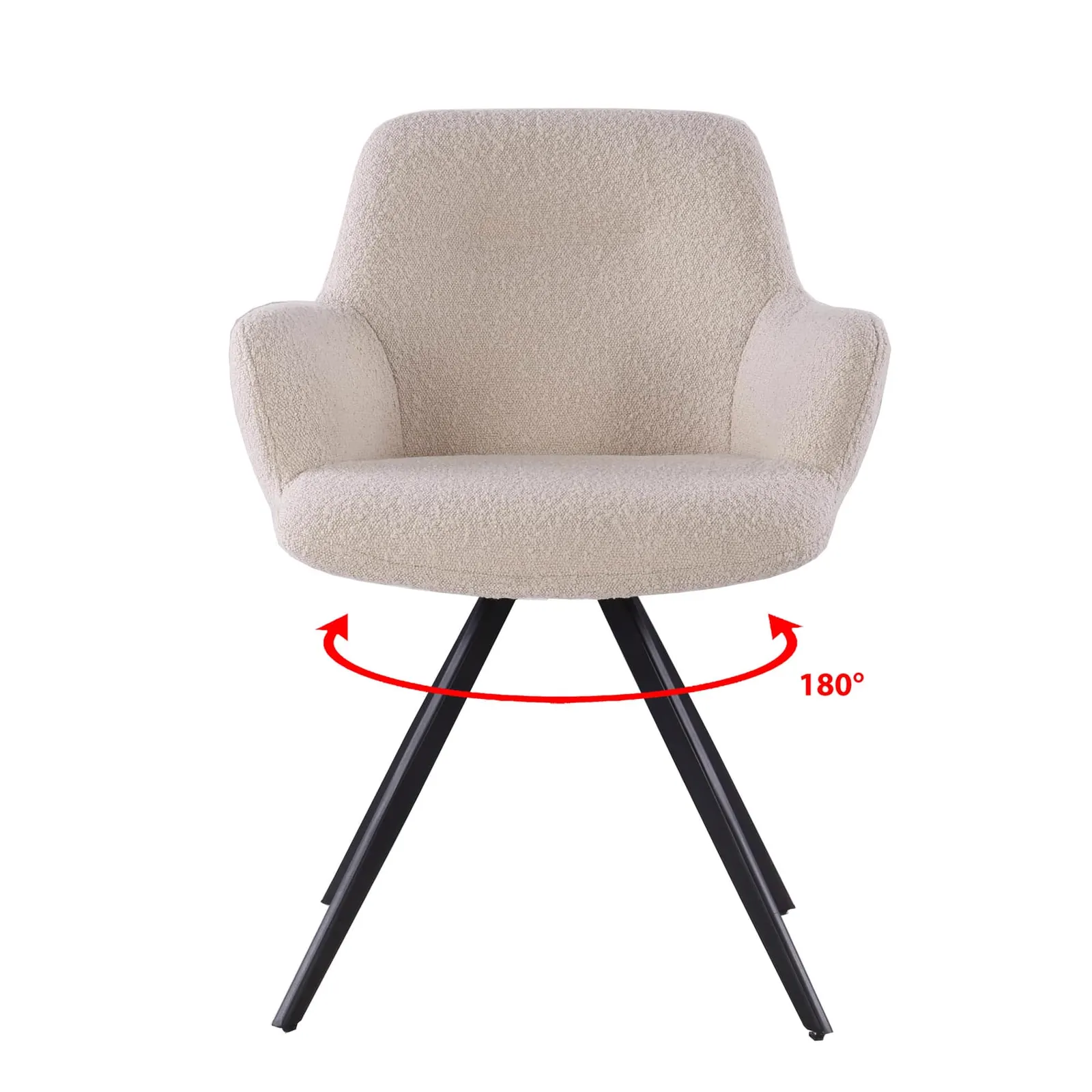 Doreen Boucle Beige Dining Chair - Livingfurn