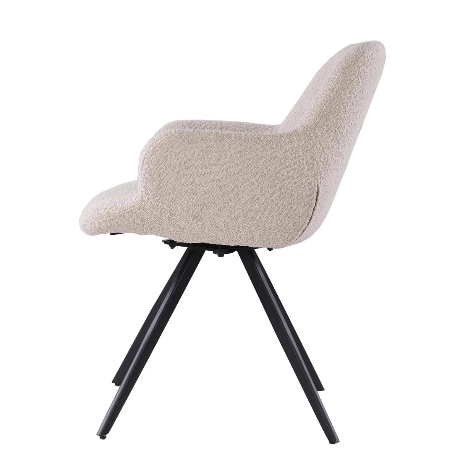 Doreen Boucle Beige Dining Chair - Livingfurn