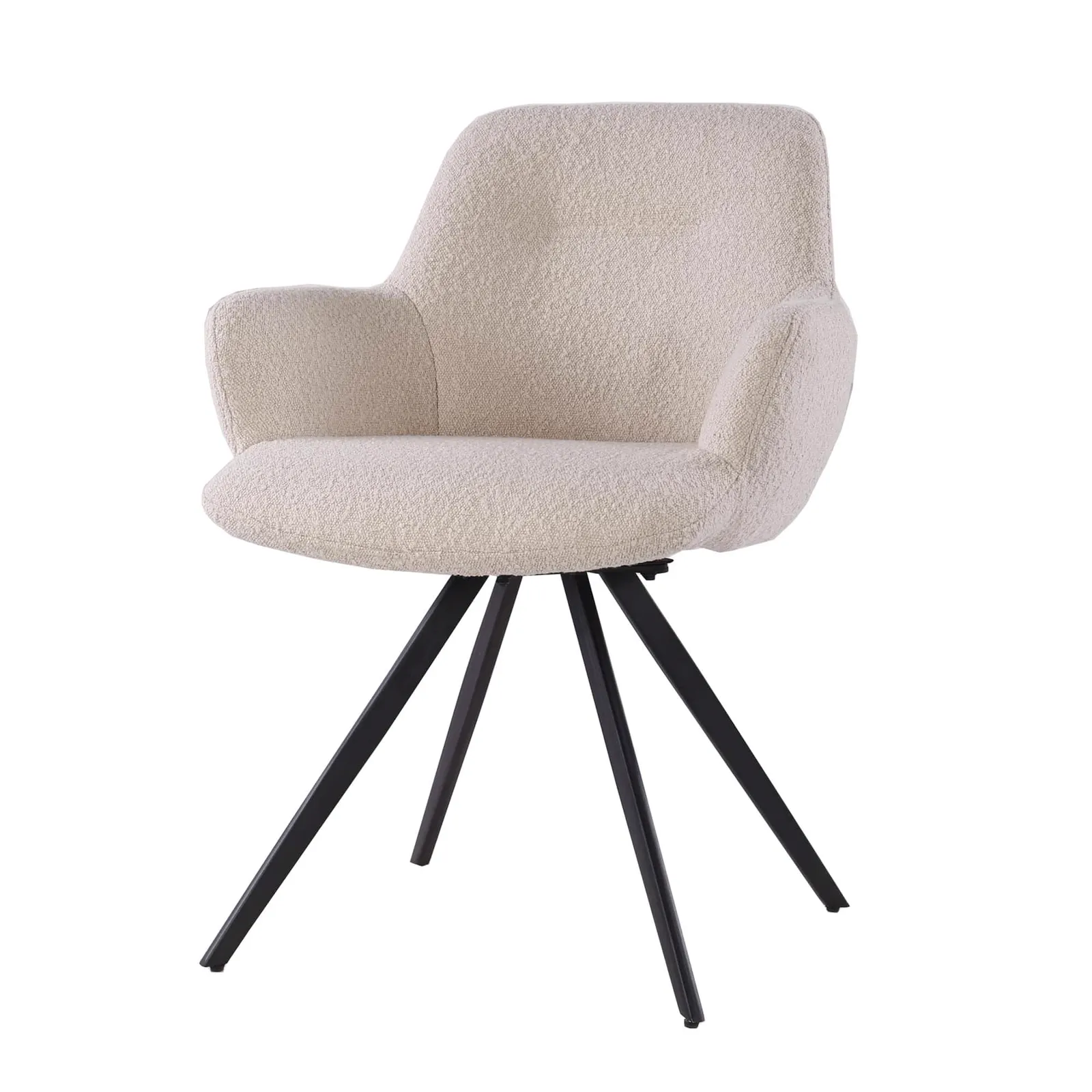 Doreen Boucle Beige Dining Chair - Livingfurn