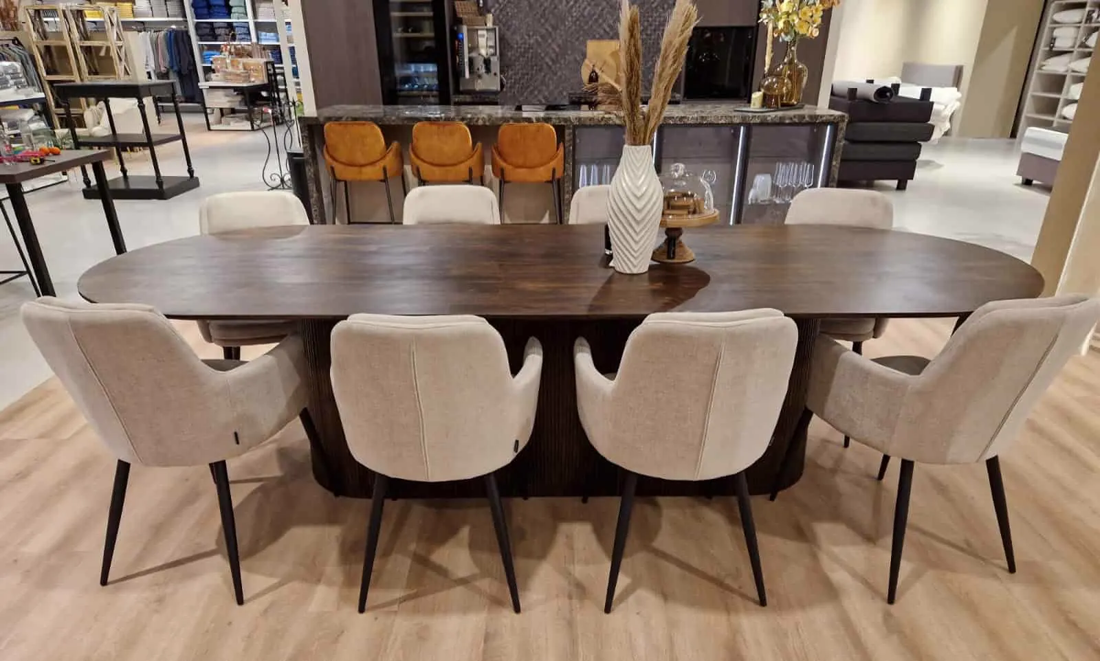 Dining Table Salvator Walnut 300cm - Livingfurn
