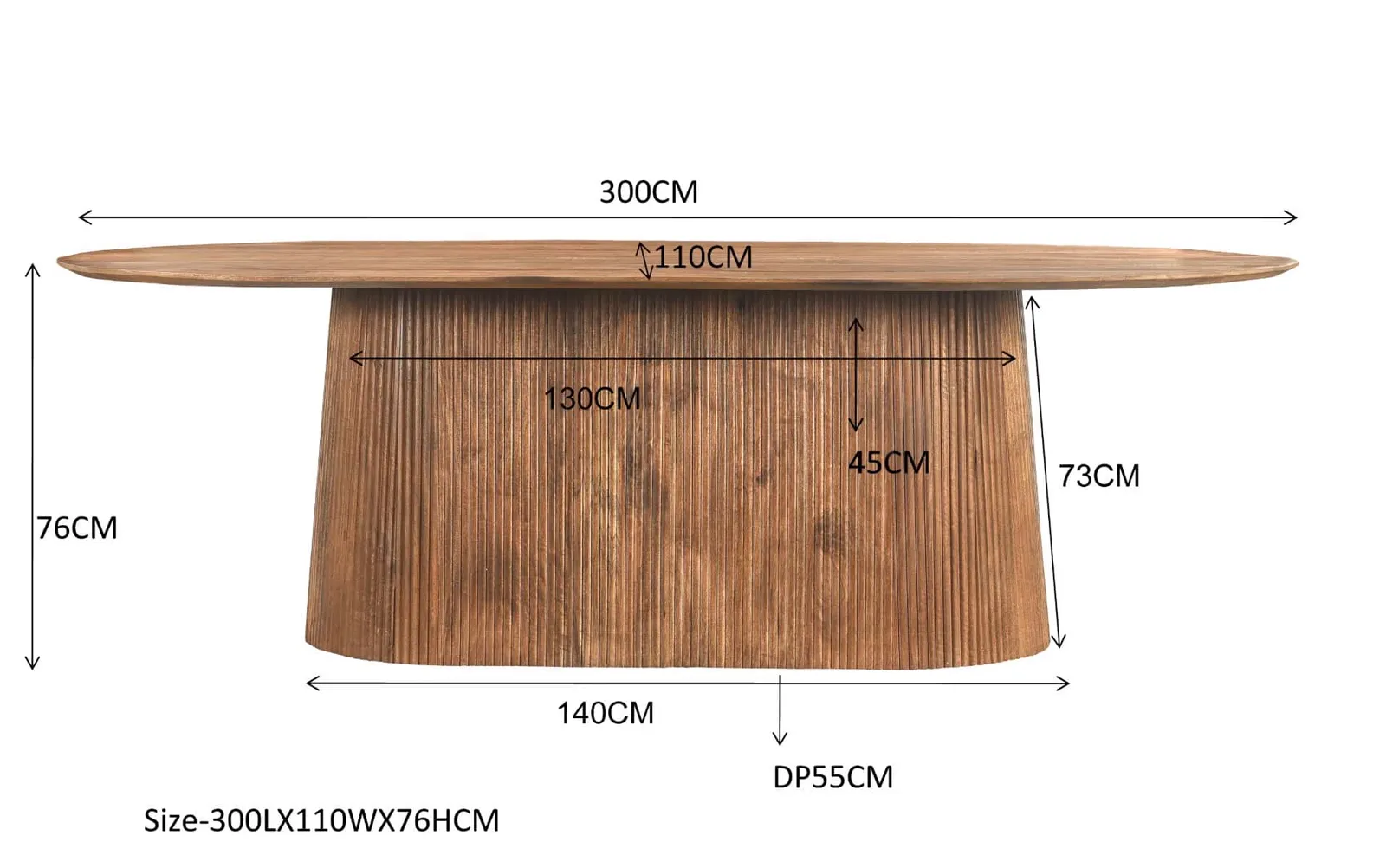 Salvator Dining Table 300cm - Livingfurn