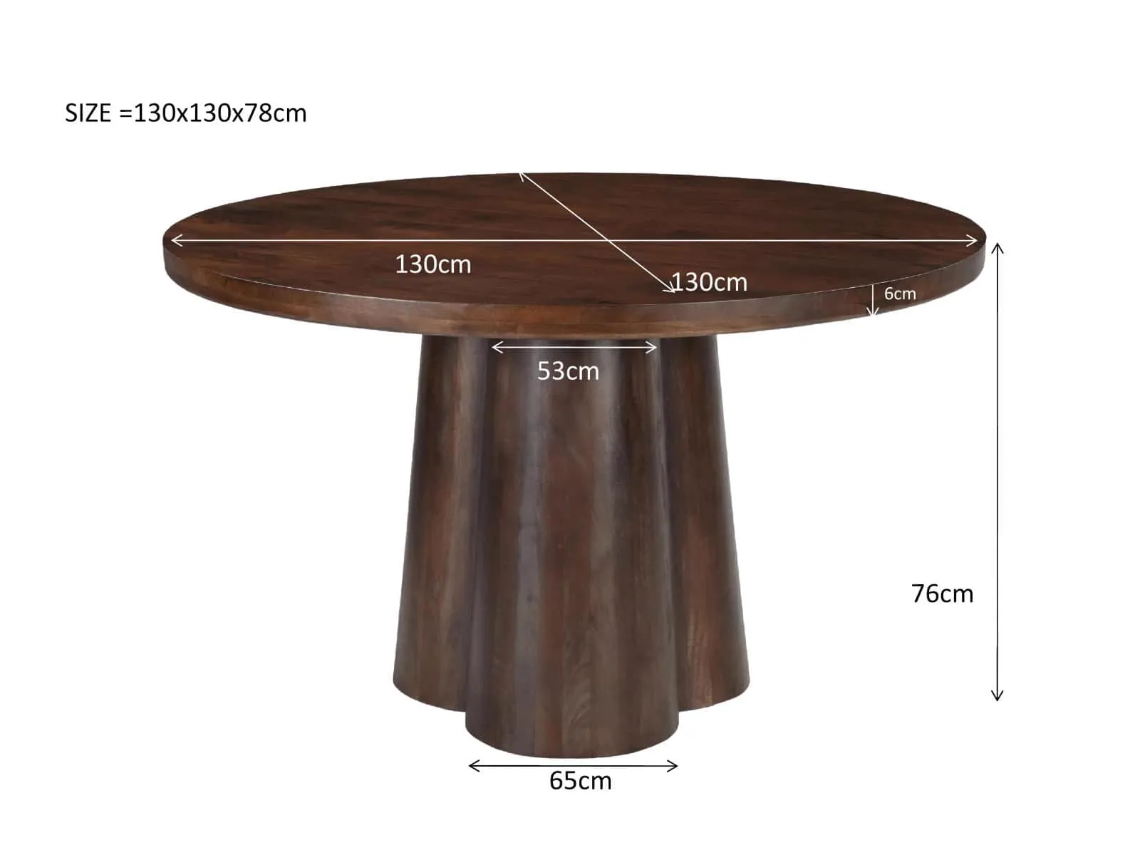 Dining table Clubs 130cm - Livingfurn