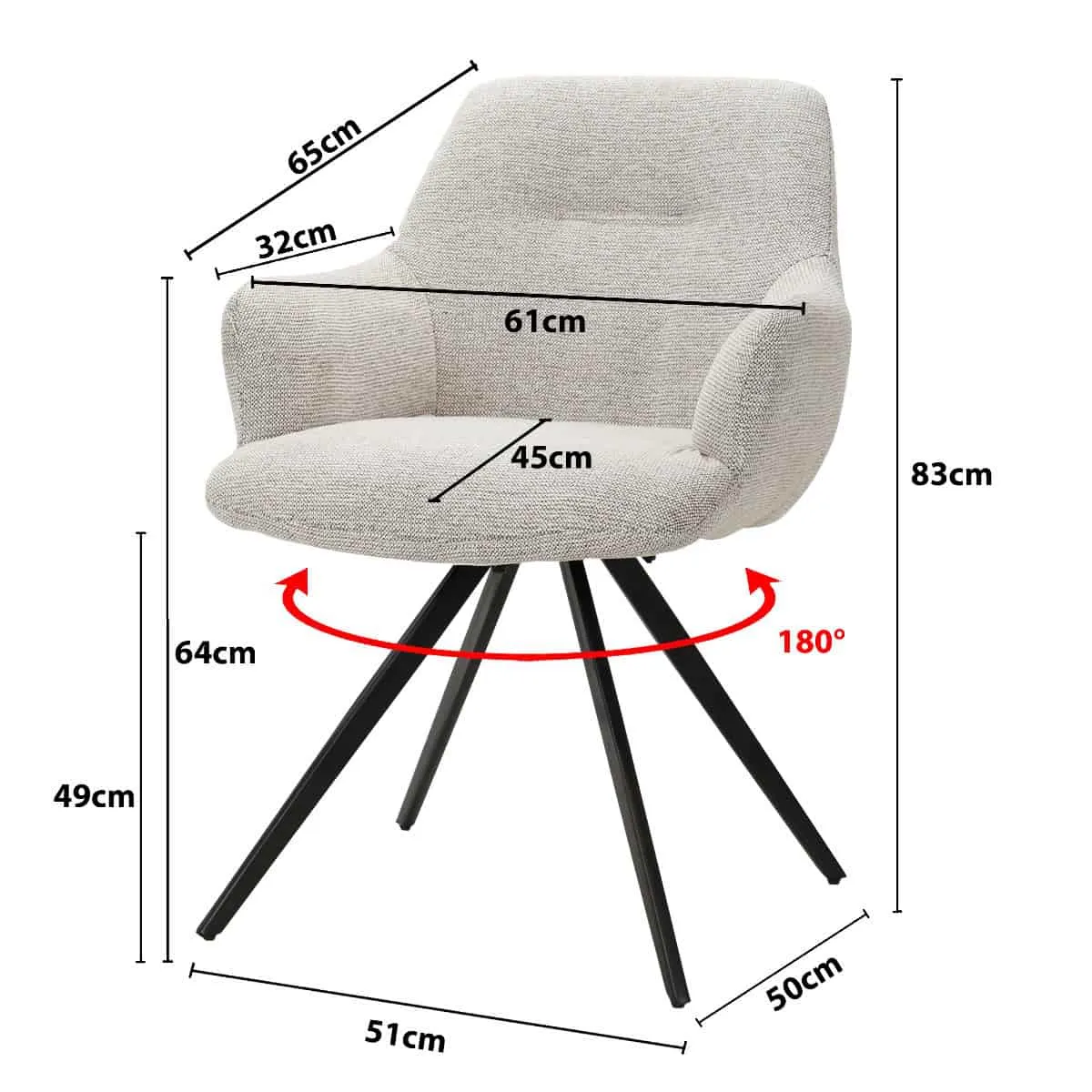 Doreen Sneak Dining Chair Natural - Livingfurn