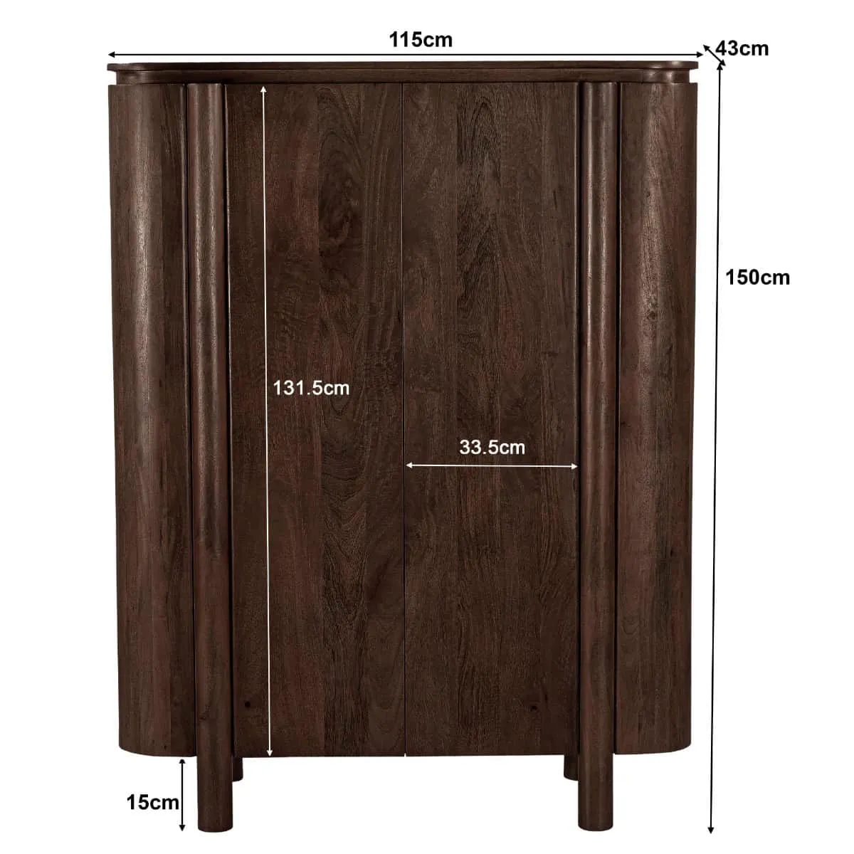 Storage Cabinet Salano Brown 150 cm - Livingfurn