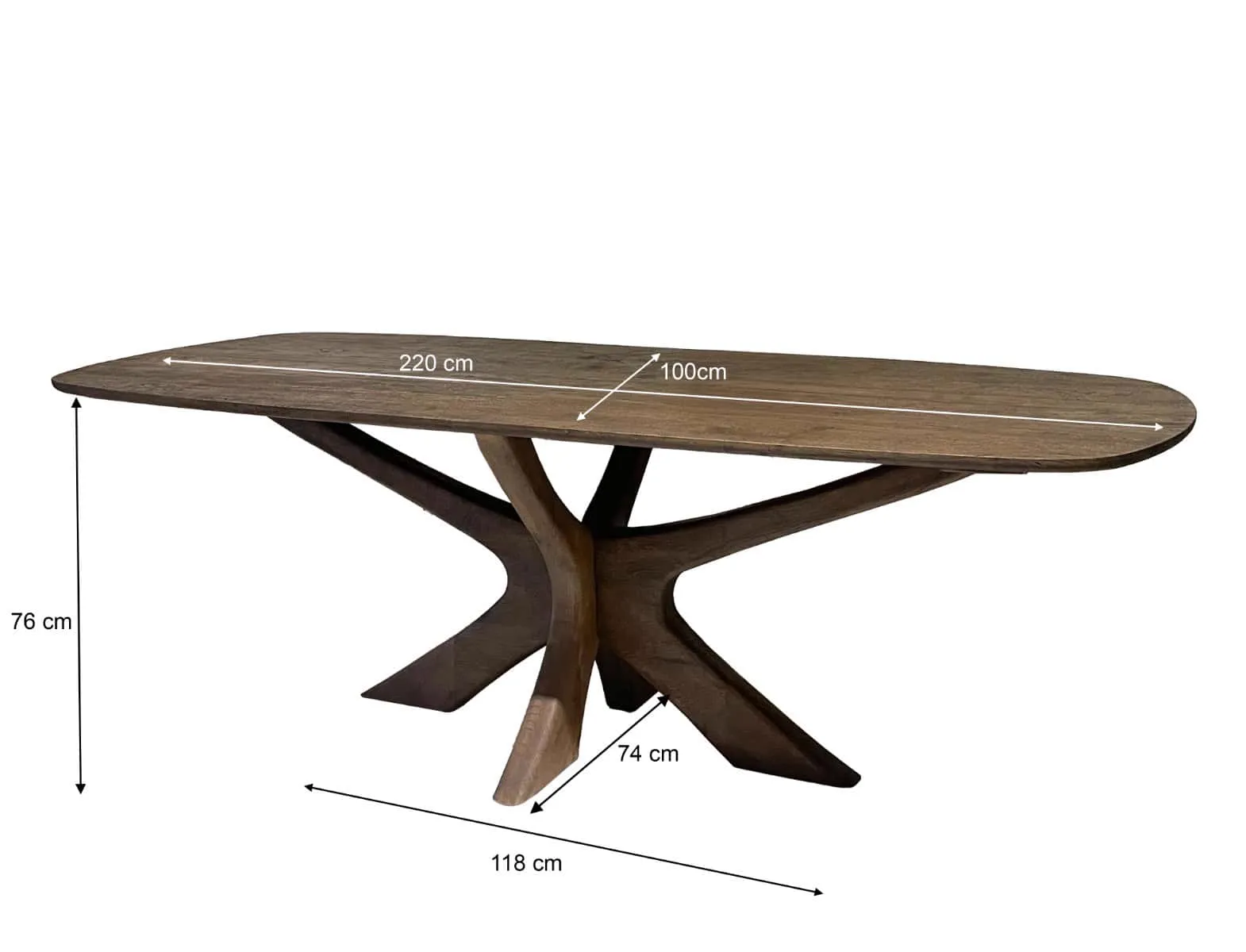 Dining Table Montreaux Brown 220cm - Brix