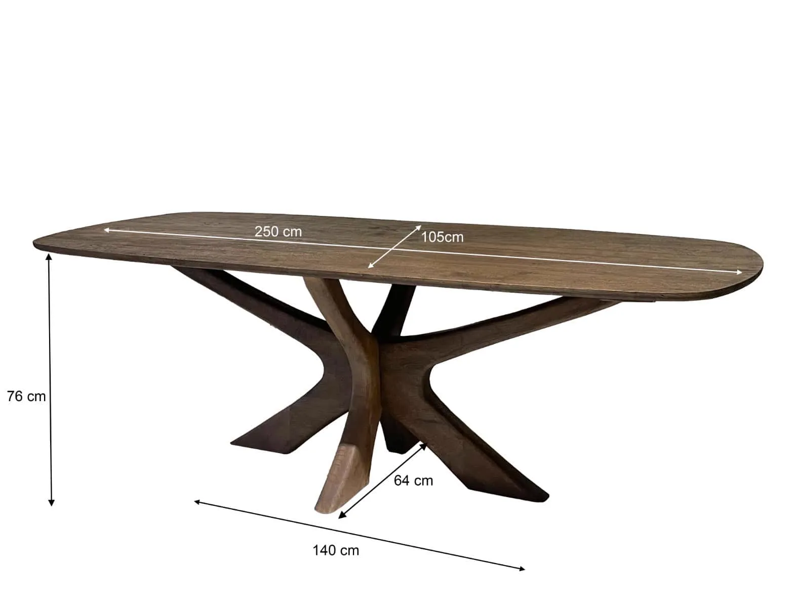 Dining Table Montreaux Brown 250cm - Brix