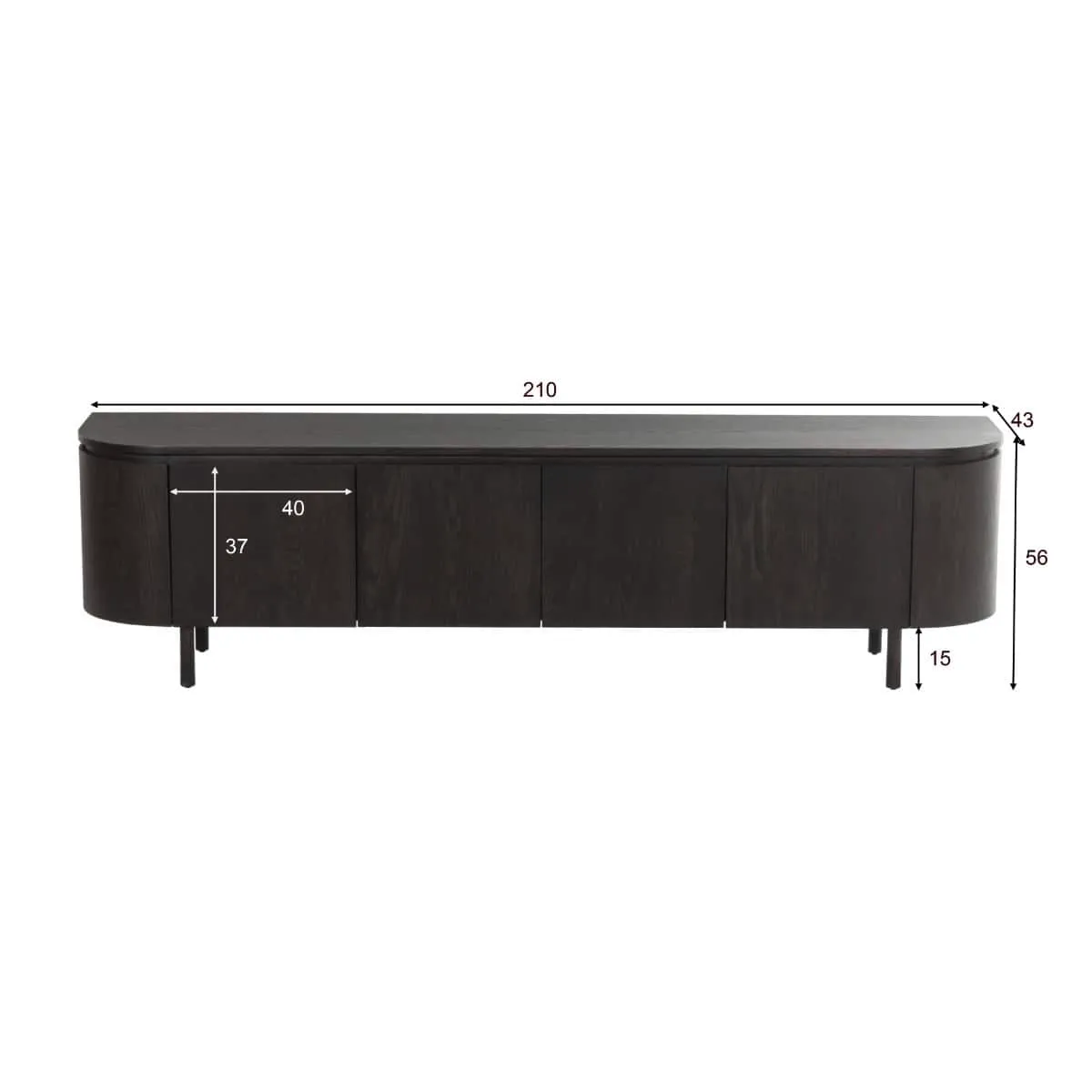 TV Unit Tobago Espresso 210cm - Livingfurn