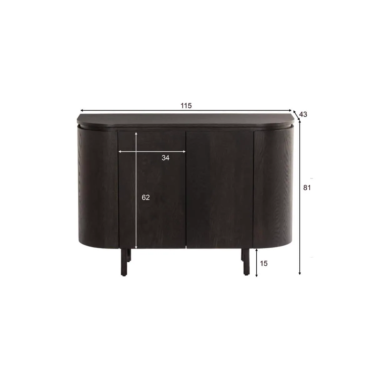 Sideboard Tobago Espresso 115cm - Livingfurn