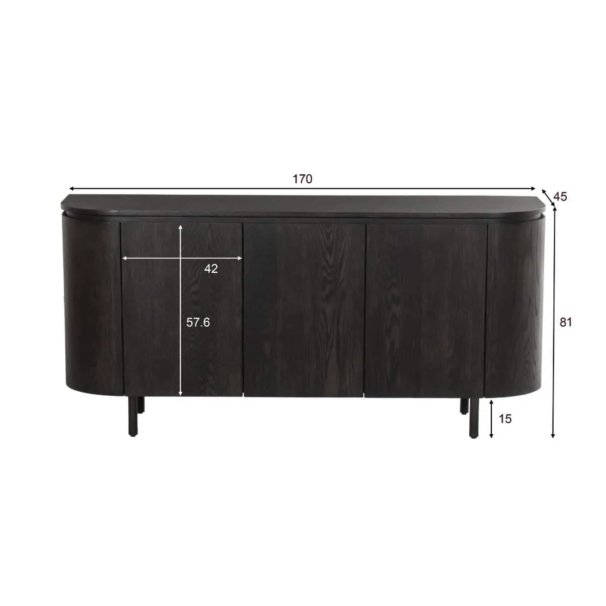 Sideboard Tobago Espresso 170cm - Livingfurn
