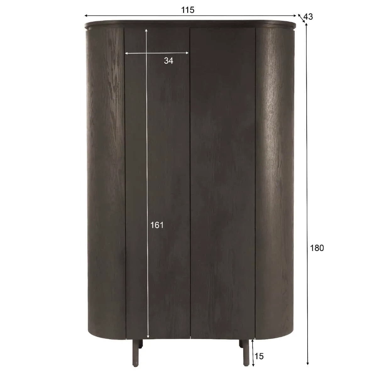 Tobago Espresso Storage Cabinet 180cm - Livingfurn
