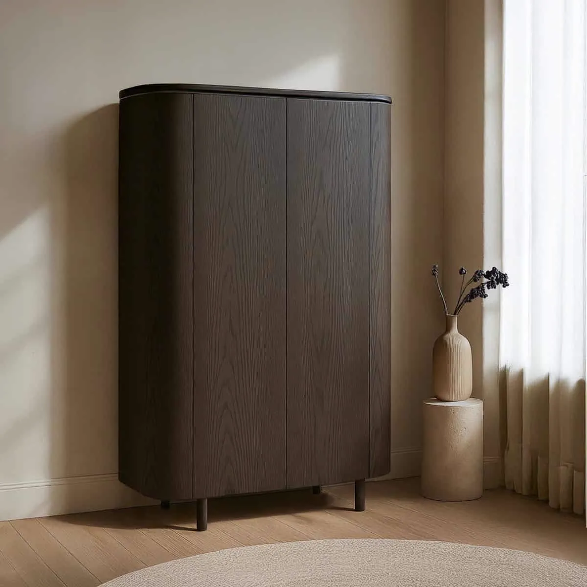 Tobago Espresso Storage Cabinet 180cm - Livingfurn