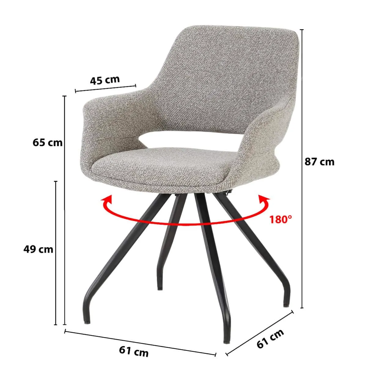 Capp Dining Chair Taupe - Livingfurn