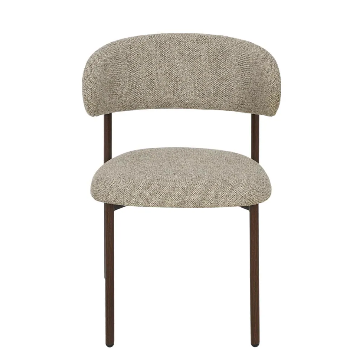 Esszimmerstuhl Micah Hush Walnut von vorne auf weißem Hintergrund - Livingfurn