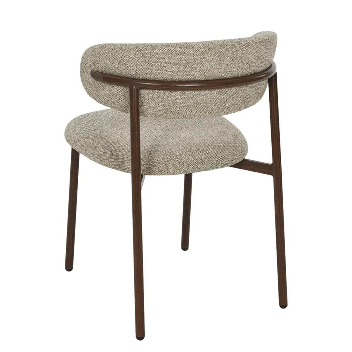 Esszimmerstuhl Micah Hush Walnut auf weißem Hintergrund, schräg von hinten fotografiert - Livingfurn