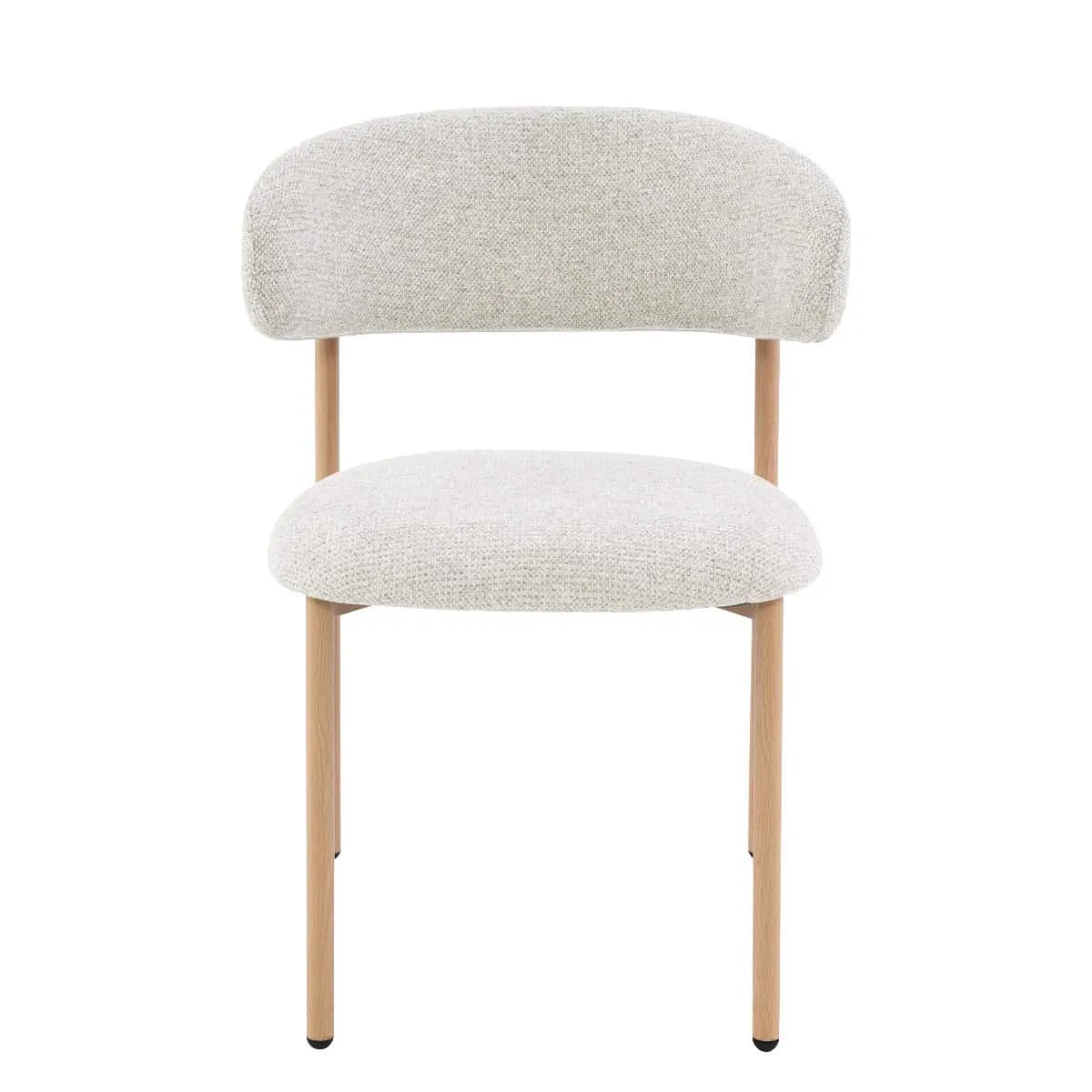 Micah Hush Oak Stuhl auf weißem Hintergrund, von vorne fotografiert - Livingfurn