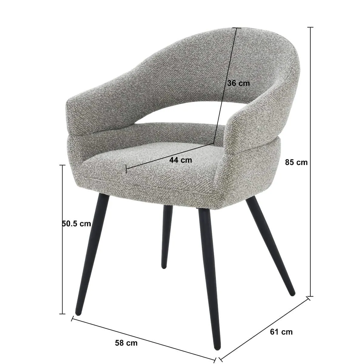 Dining chair Megan Taupe - Livingfurn