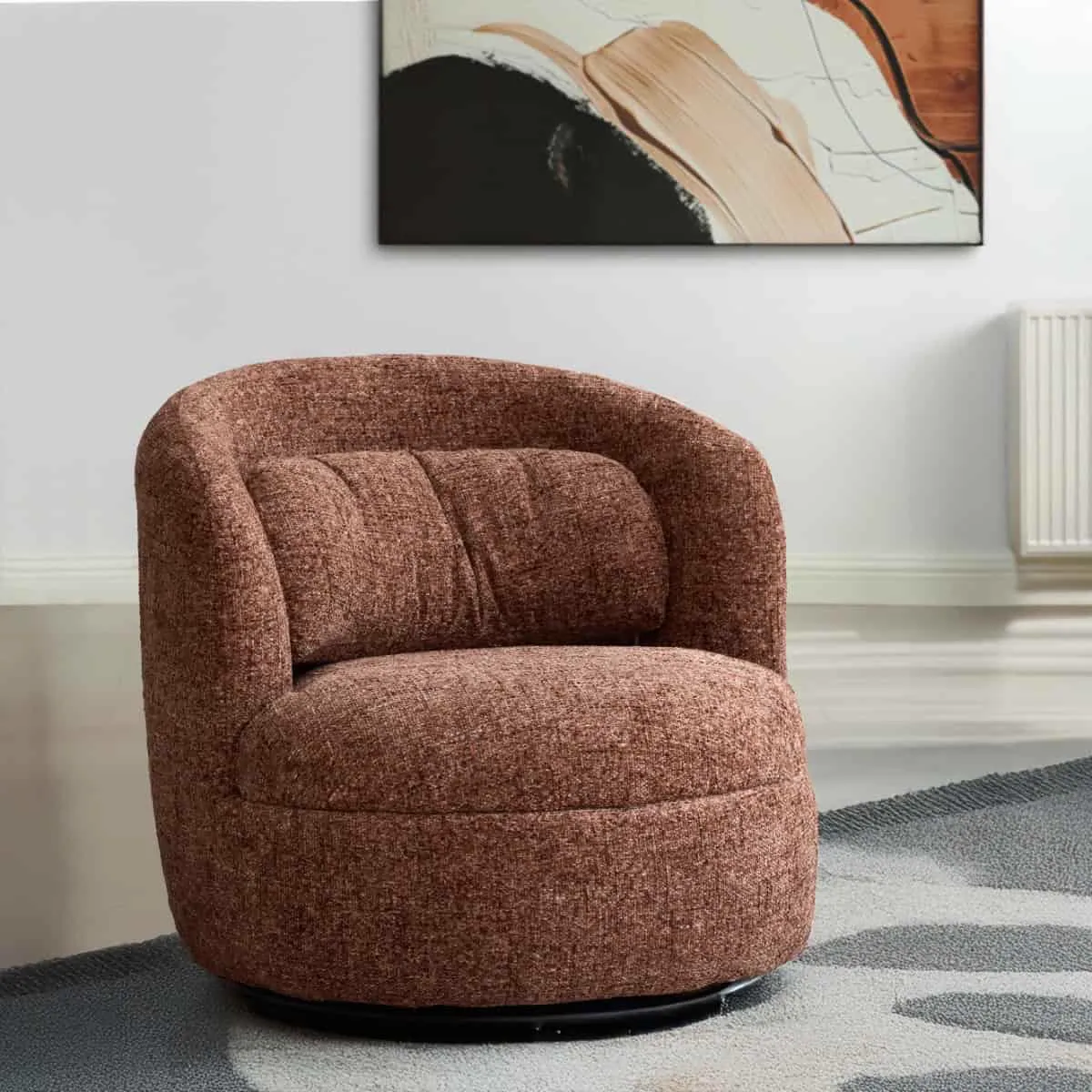 Britt Bordeaux Armchair - Livingfurn