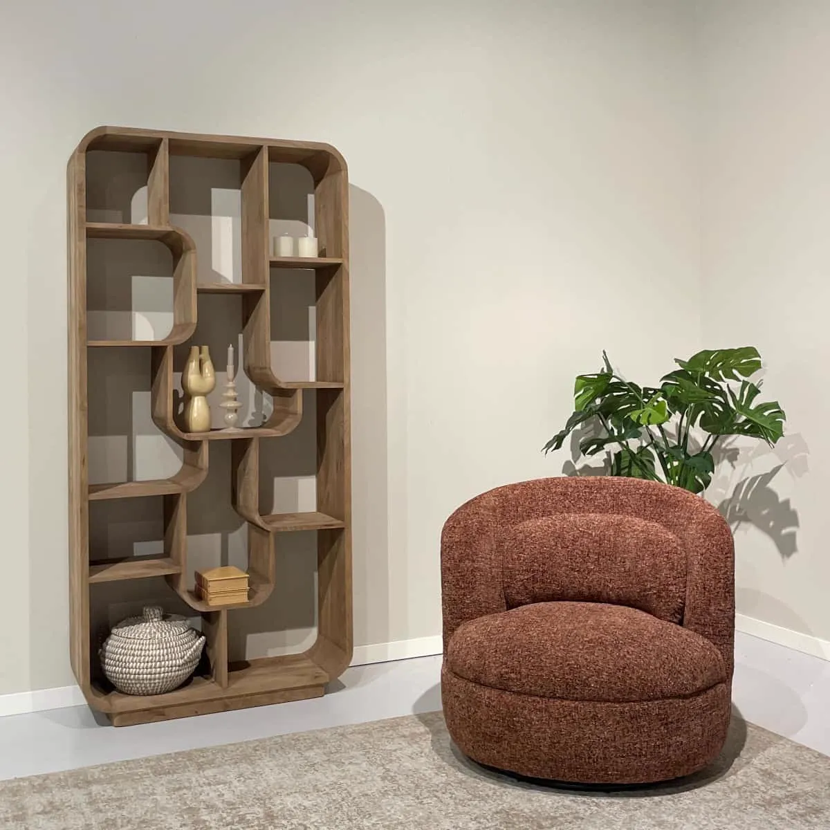 Britt Bordeaux Armchair - Livingfurn