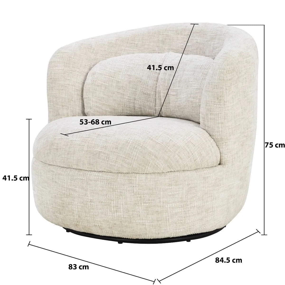 Armchair Britt Cream - Livingfurn