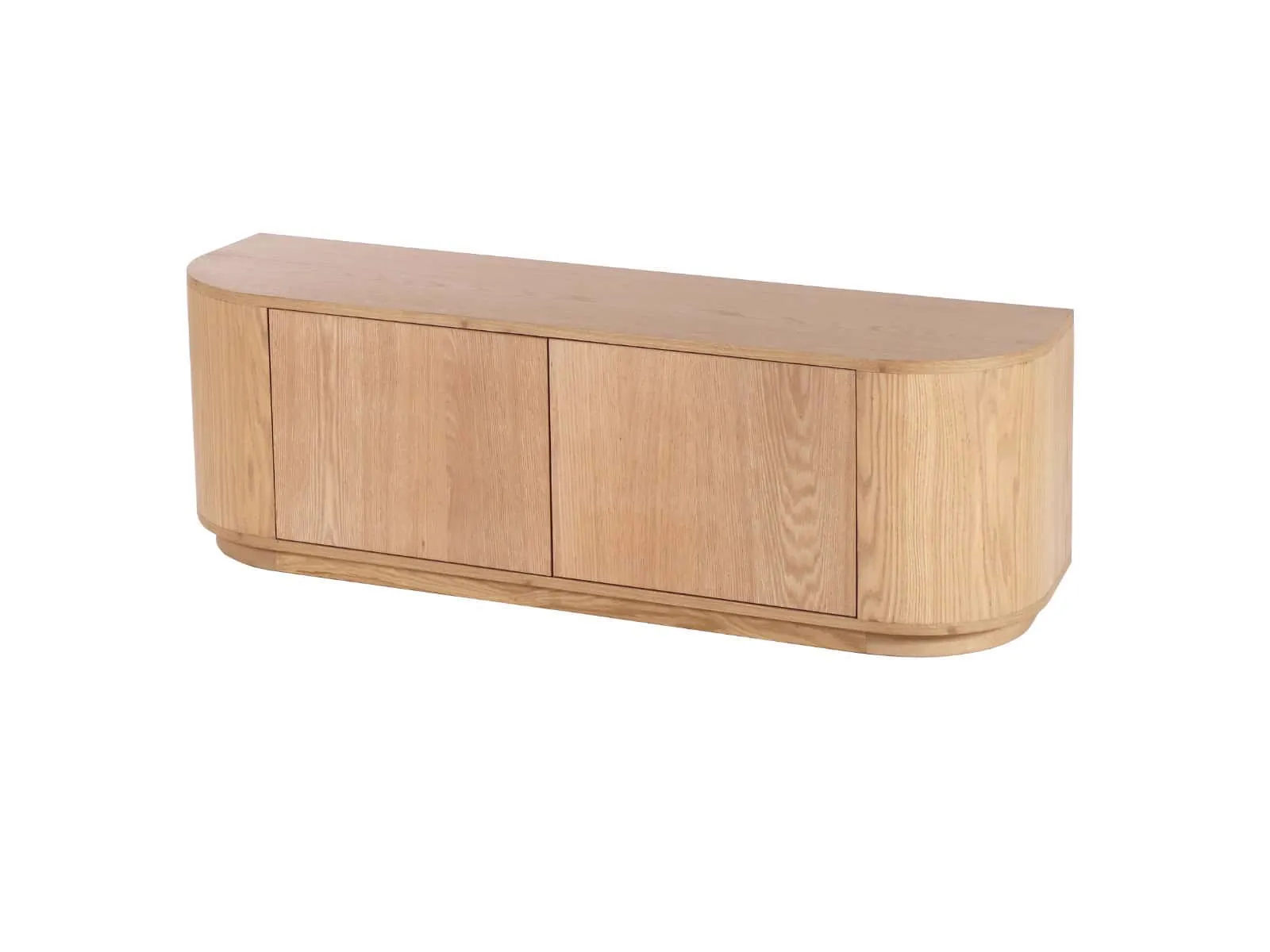TV meubel Novero 140cm van Livingfurn, met twee deuren, op een witte achtergrond