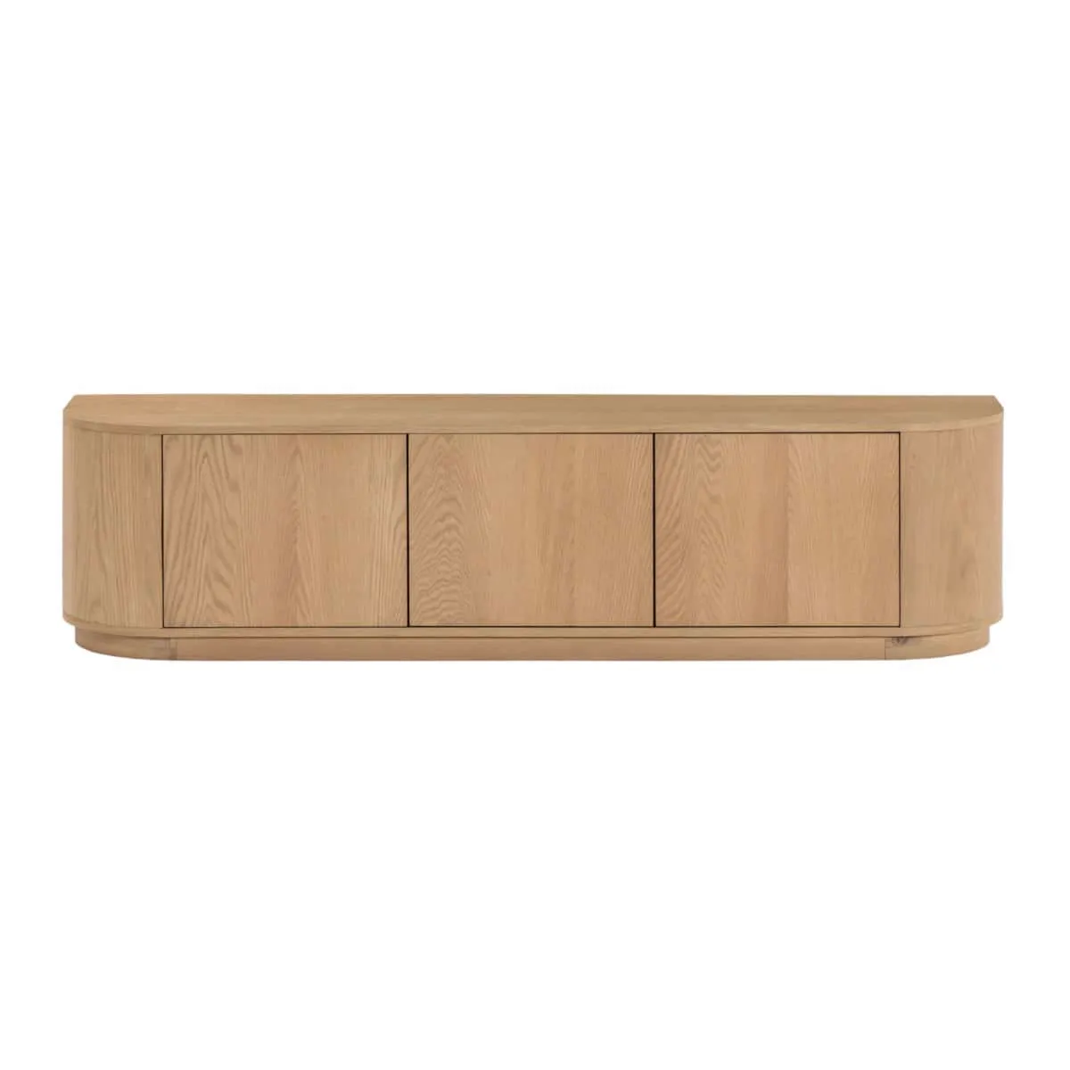 TV meubel Novero 180cm op een witte achtergrond, recht van voren gefotografeerd - Livingfurn
