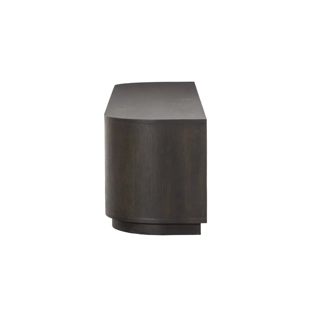 Zijaanzicht van het TV meubel Novero Espresso 180cm op een witte achtergrond - Livingfurn