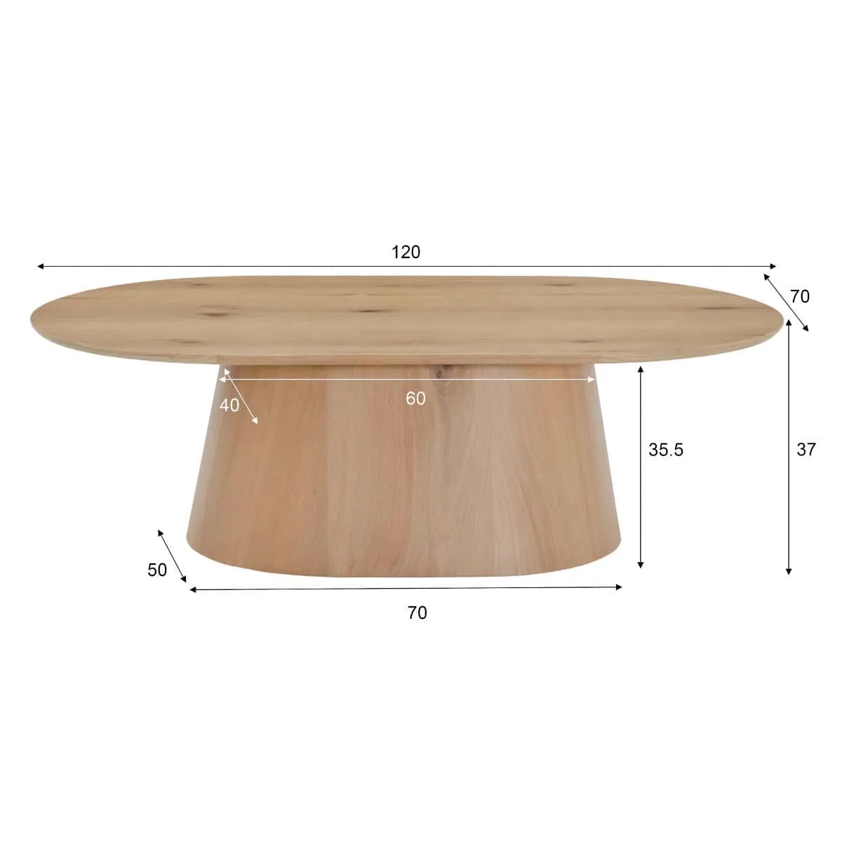 Coffee Table Novero Oval 120cm - Livingfurn