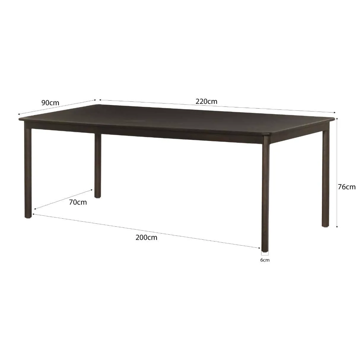Tobago Espresso Dining Table 220cm - Livingfurn