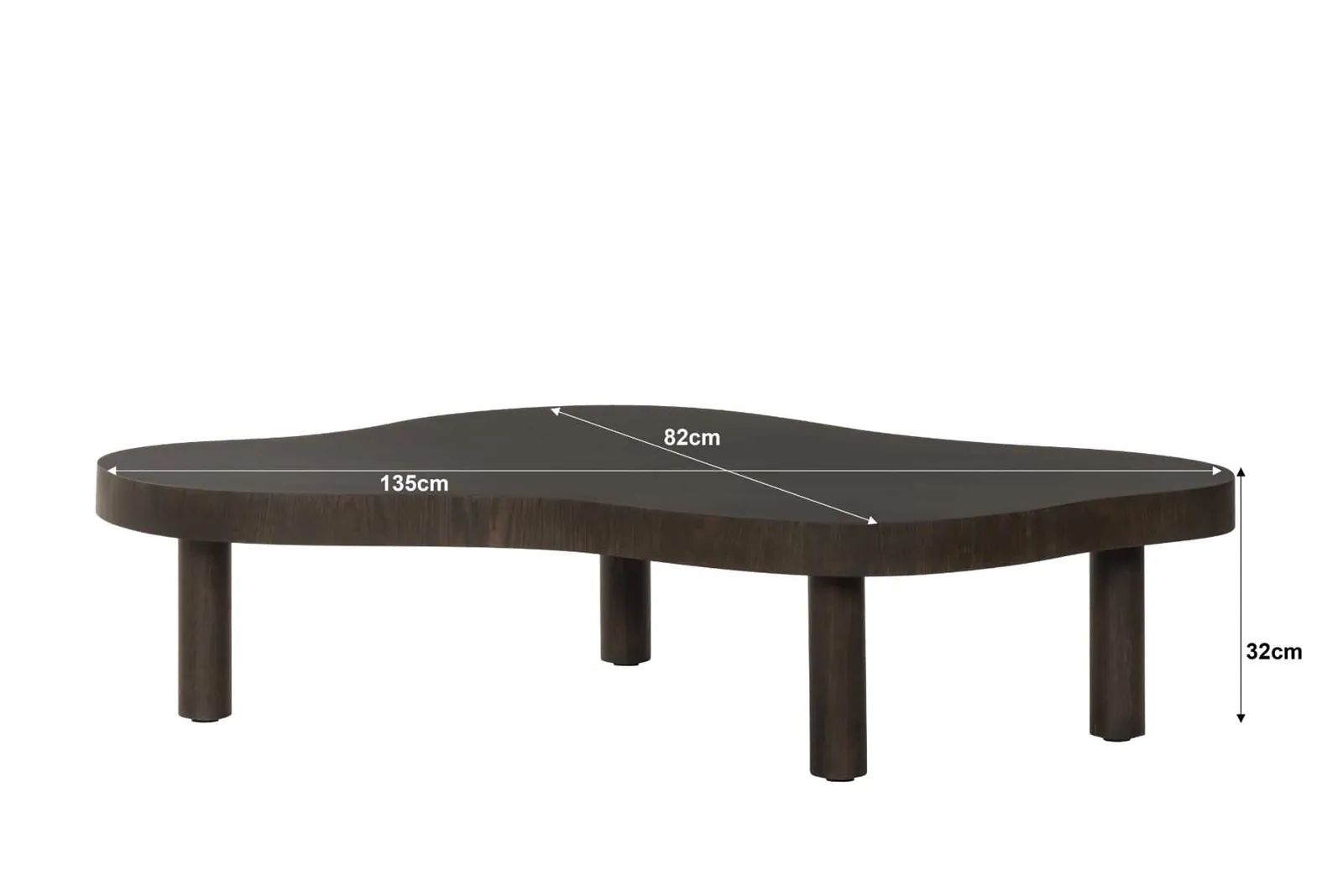 Coffee Table Tobago Espresso 135cm - Livingfurn