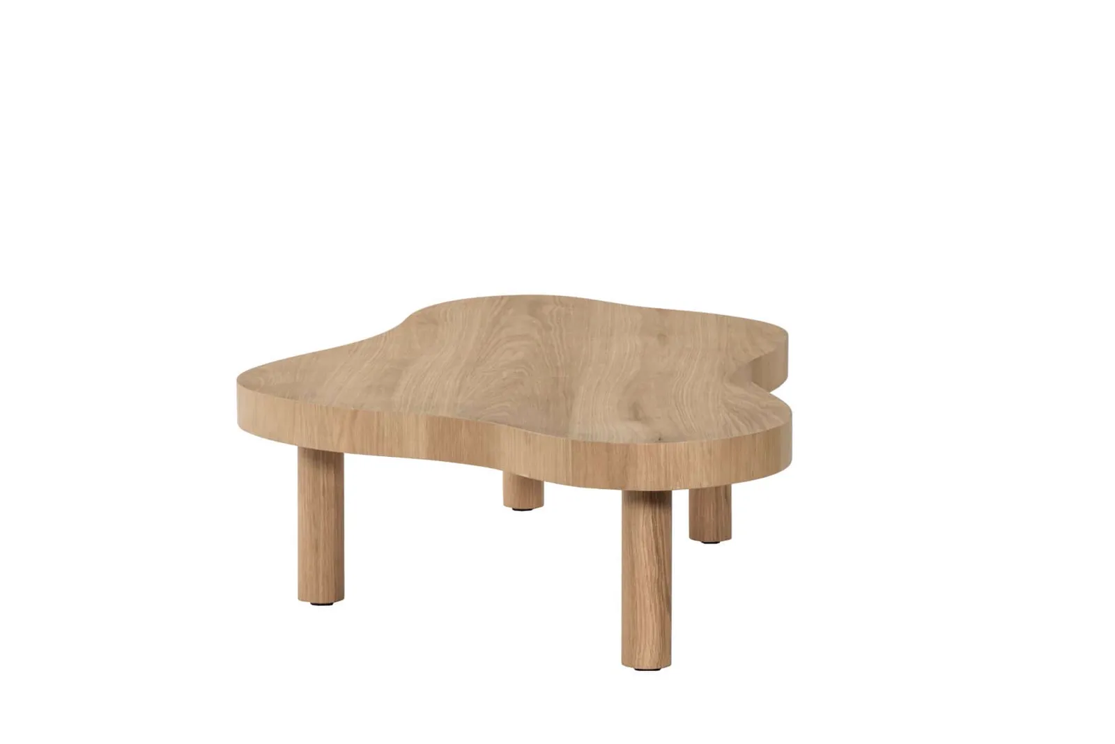 Couchtisch Tobago 135cm auf weißem Hintergrund, aus einem niedrigen Blickwinkel fotografiert - Livingfurn