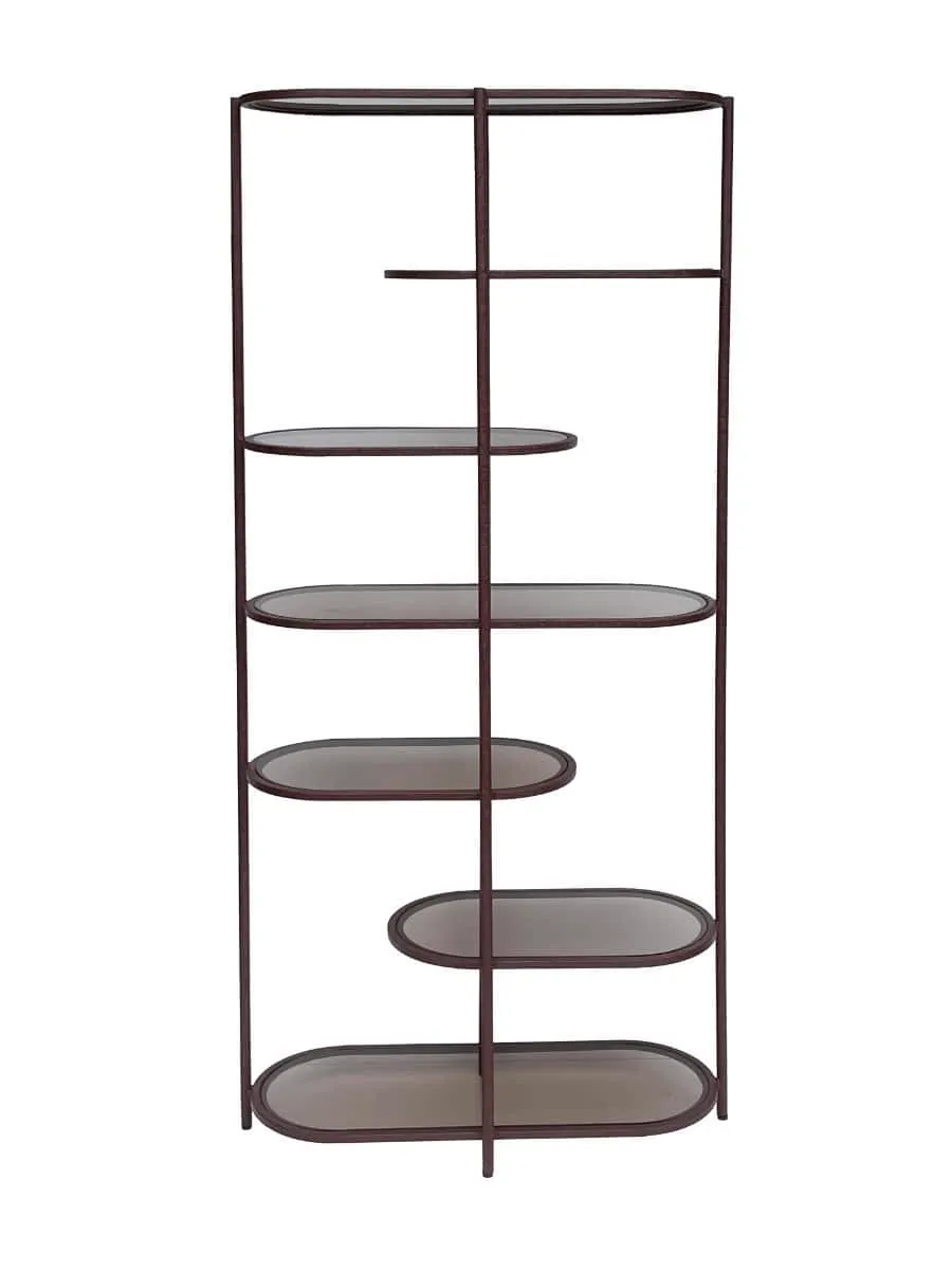 Wandschrank Brix Jill Burgundy 190cm auf weißem Hintergrund, aus einer geraden Kameraperspektive