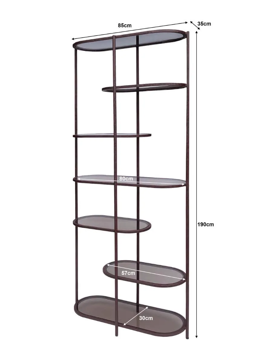 Wandschrank Brix Jill Burgundy 190cm mit Maßen von 85cm Breite und 35cm Tiefe auf weißem Hintergrund