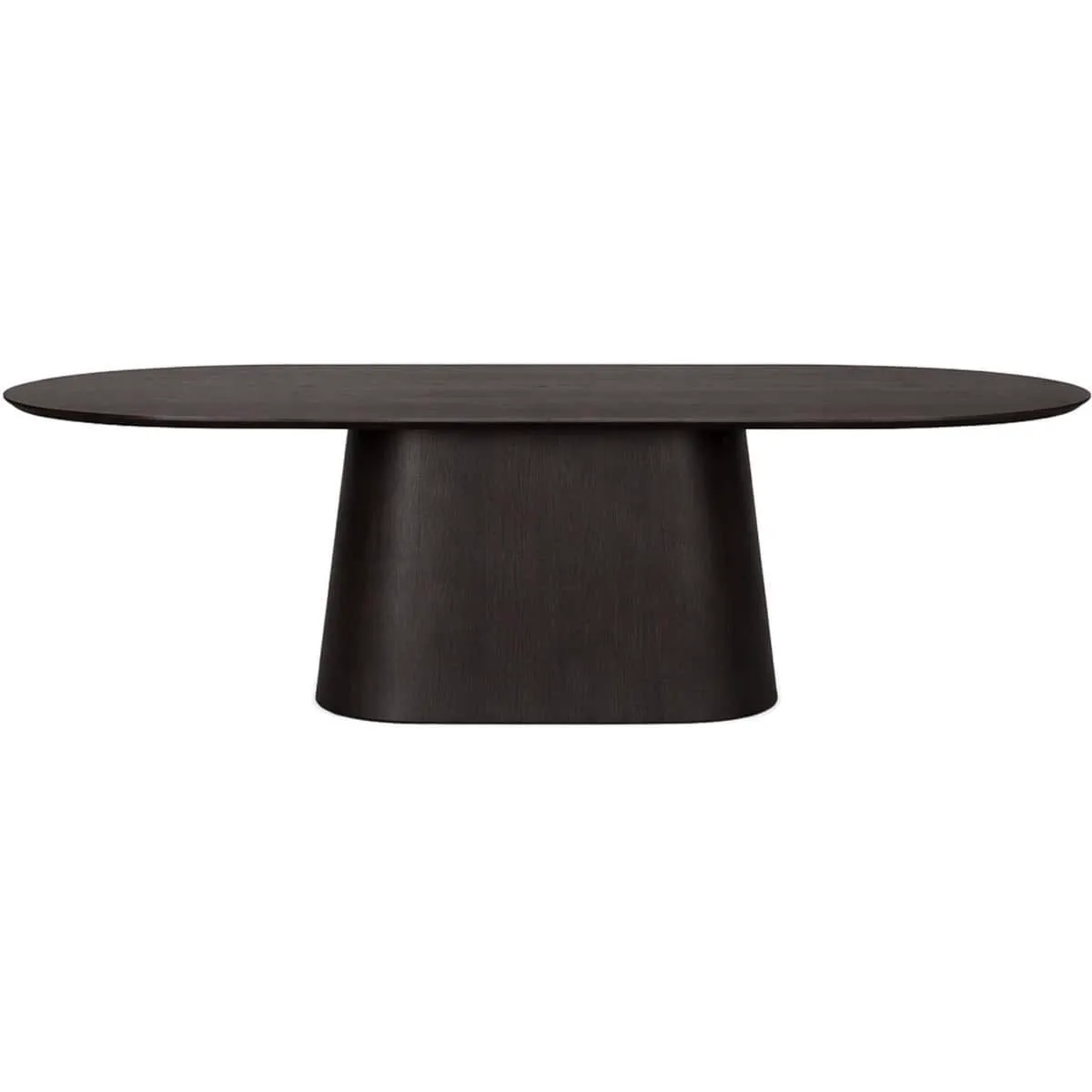 Esstisch Novero Espresso 280cm auf weißem Hintergrund, aus einer frontalen Perspektive - Livingfurn