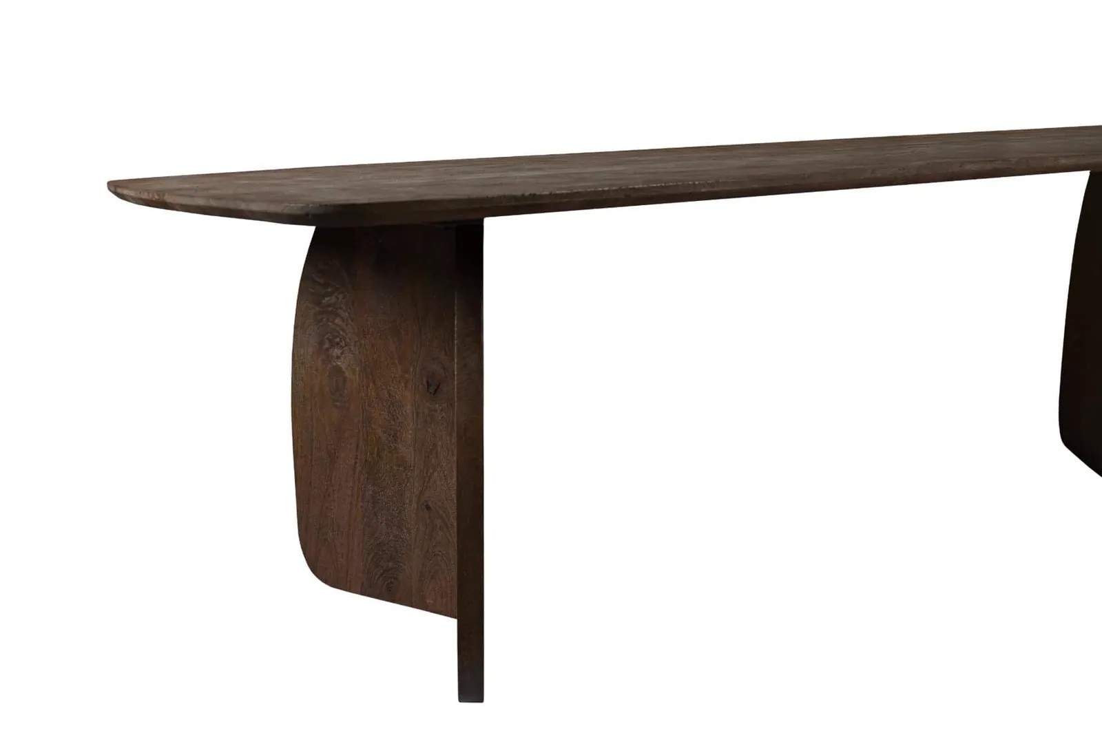 Nahaufnahme des Esstisch Trevor 280cm mit detaillierter Ansicht der hölzernen Tischbeine und der Tischplatte - Livingfurn