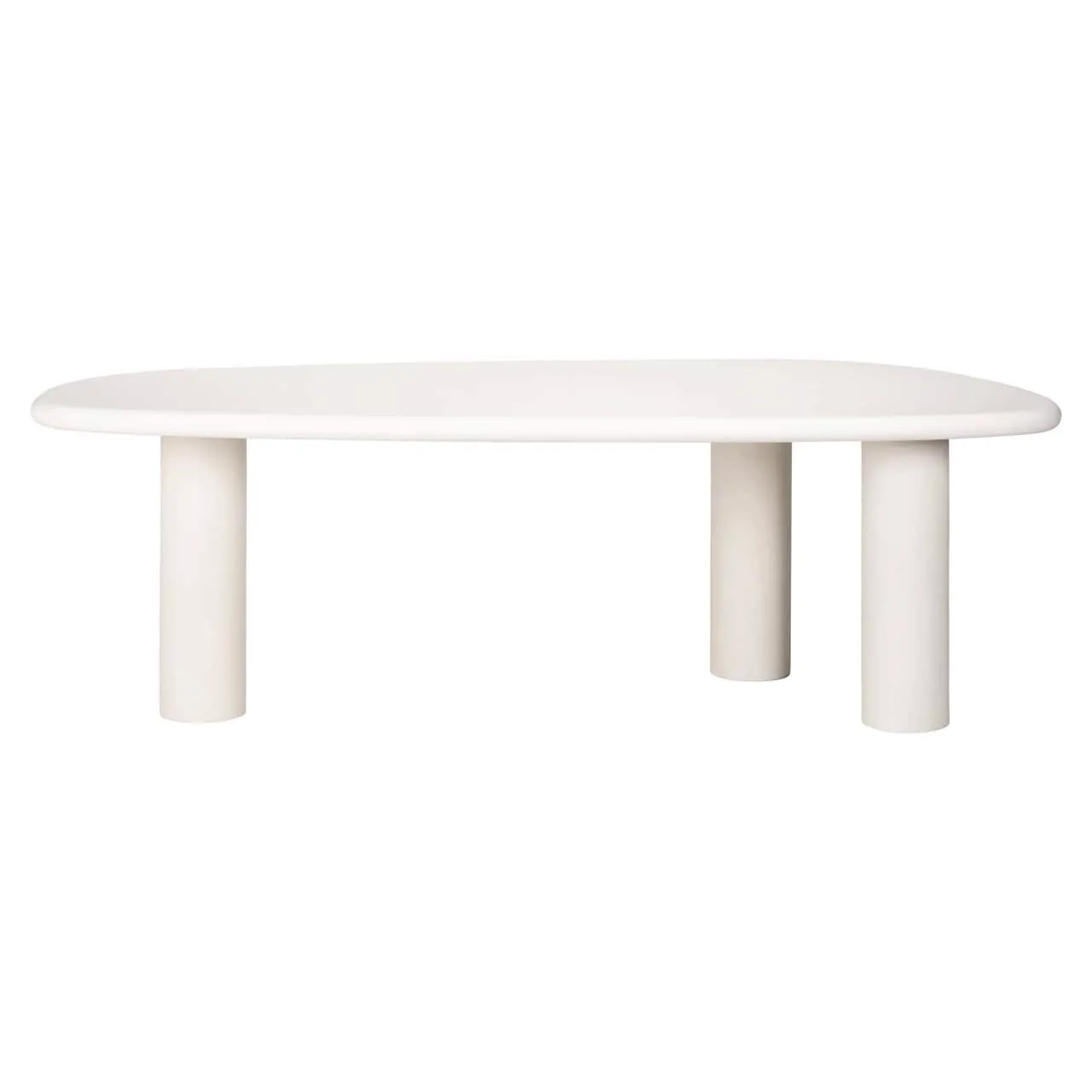Esstisch Bloomstone white 235 auf weißem Hintergrund, mit ovaler Form und massiven Beinen - Richmond Interiors