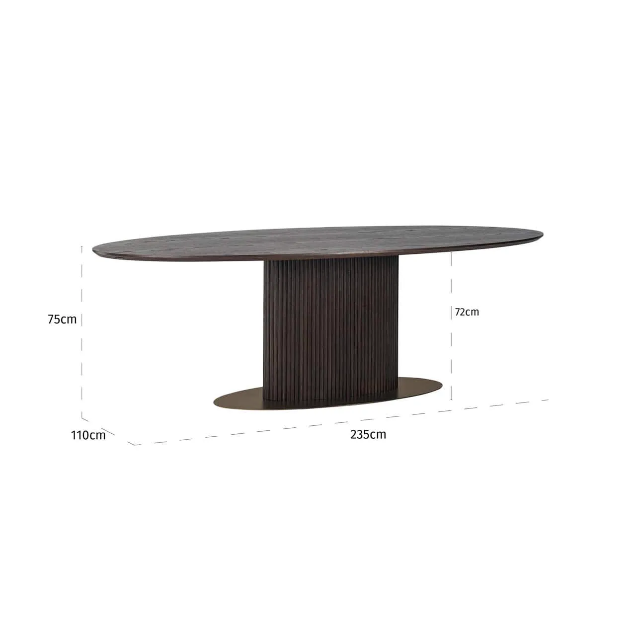 Luxor brown oval dining table 235 - Richmond Interiors