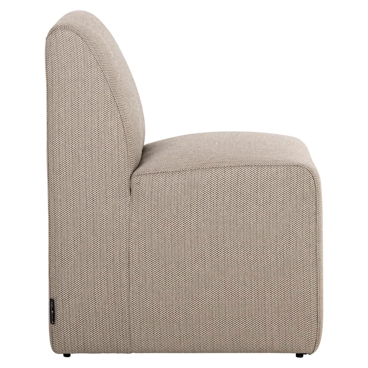 Seitenansicht des Outdoor Esszimmerstuhls Riva taupe auf weißem Hintergrund - Richmond Interiors