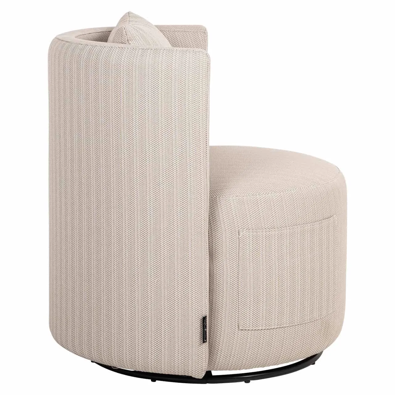 Outdoor-Esszimmerstuhl Marlin beige drehbar, von hinten auf weißem Hintergrund - Richmond Interiors