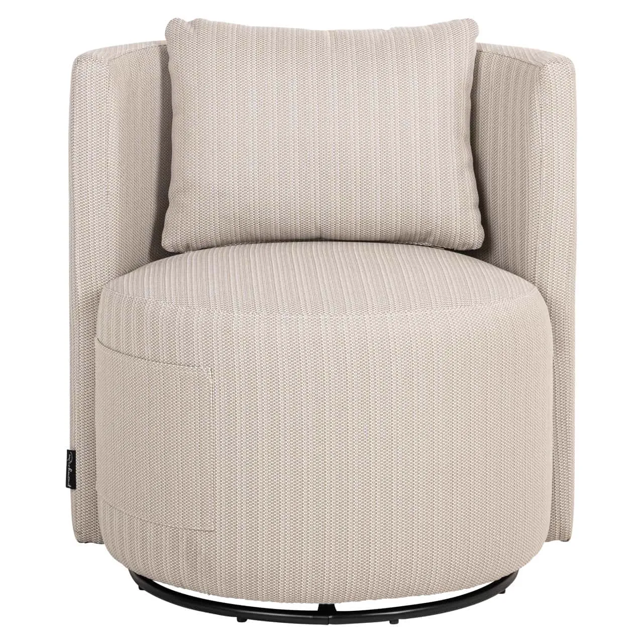 Outdoor-Esszimmerstuhl Marlin beige drehbar, von vorne auf weißem Hintergrund - Richmond Interiors