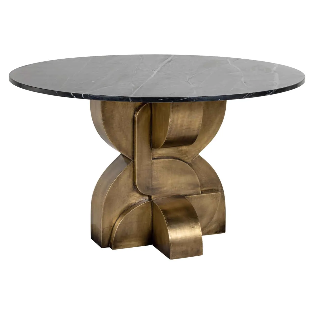 Maddox black/gold dining table 130Ø - Richmond Interiors
