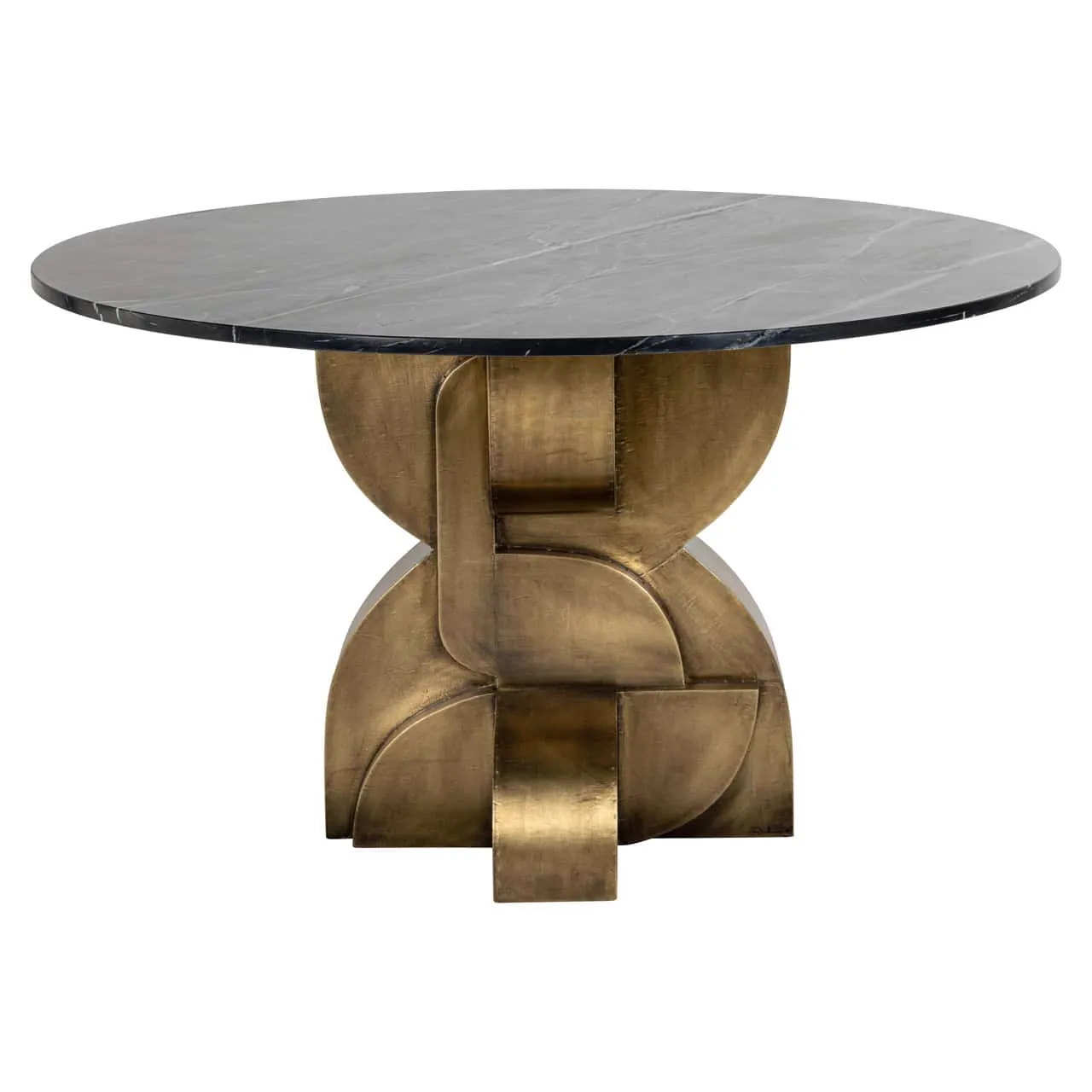 Maddox black/gold dining table 130Ø - Richmond Interiors