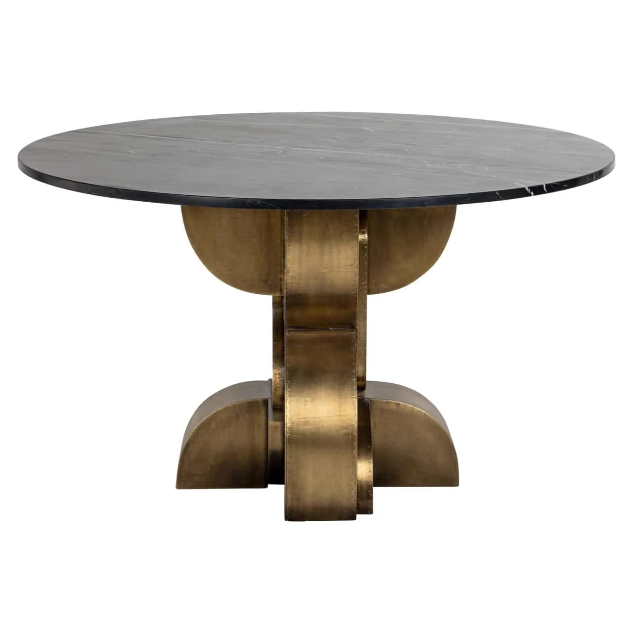 Maddox black/gold dining table 130Ø - Richmond Interiors