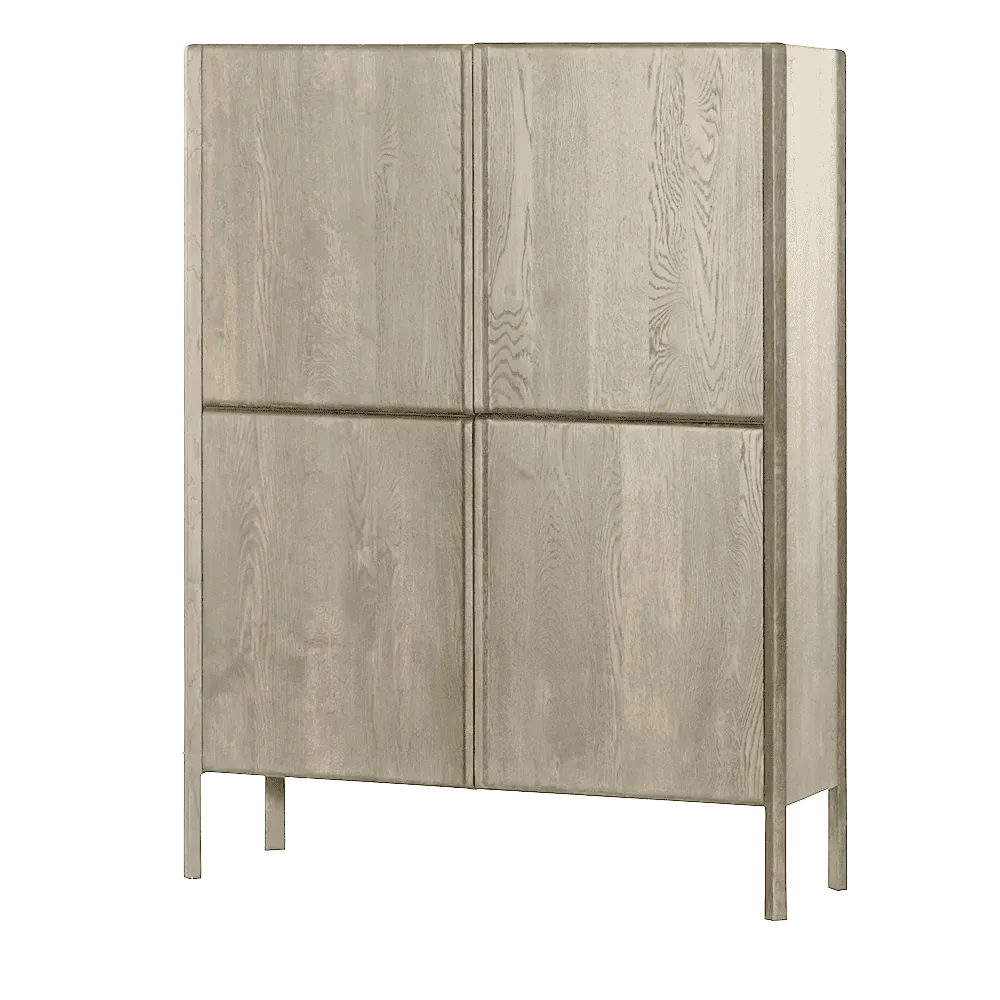 Amalfi Schrank White Wash 120 cm auf weißem Hintergrund, auf vier Beinen stehend - Tower Living